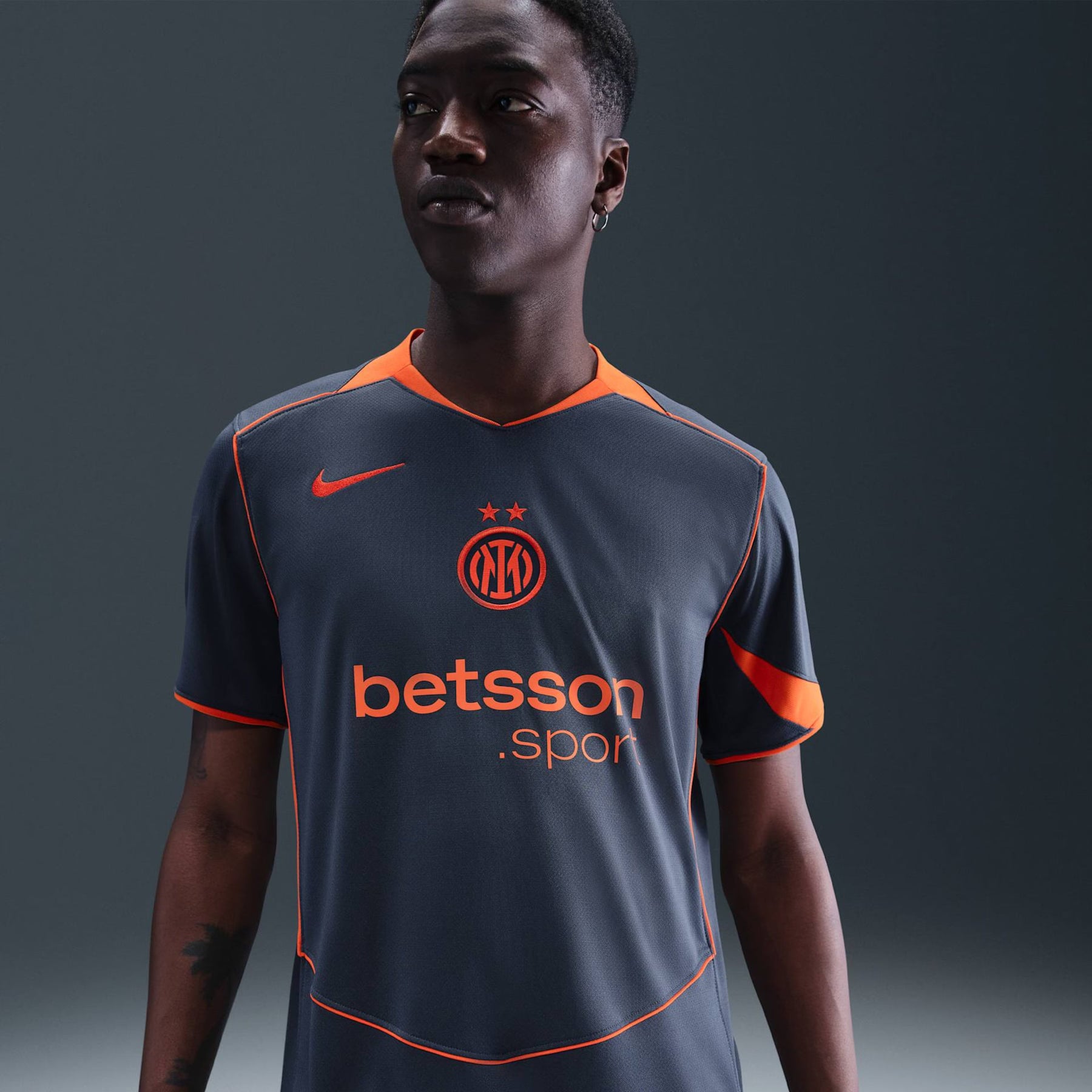 Camisa Inter de Milão III 25/26 - Torcedor Nike Masculina - Preta e Laranja