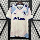 Camisa Aston Villa 25/26 - Torcedor Branca e Rosa Estampada