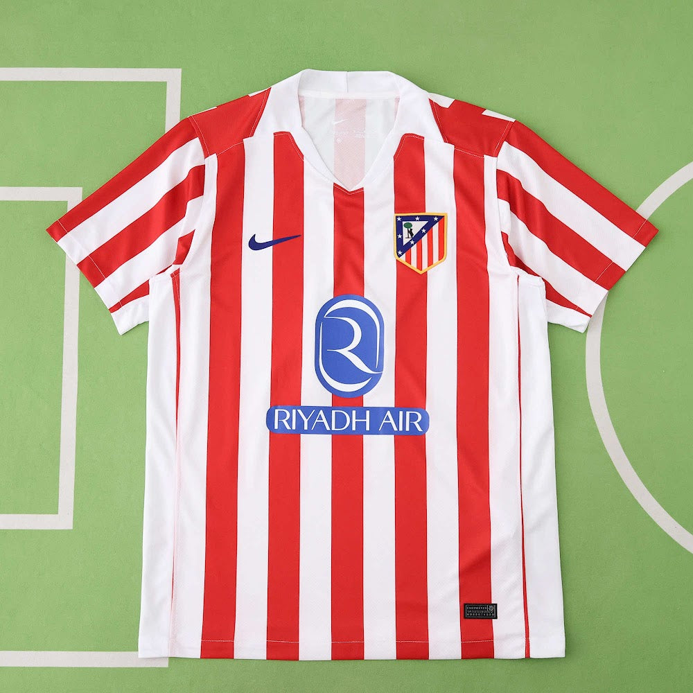Camisa Atlético de Madrid 25/26 - Torcedor Vermelha e Branca Listrada