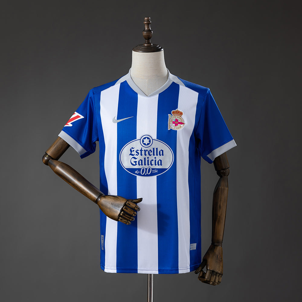 Camisa Deportivo La Coruna 26/27 - Torcedor Azul e Branca Listrada