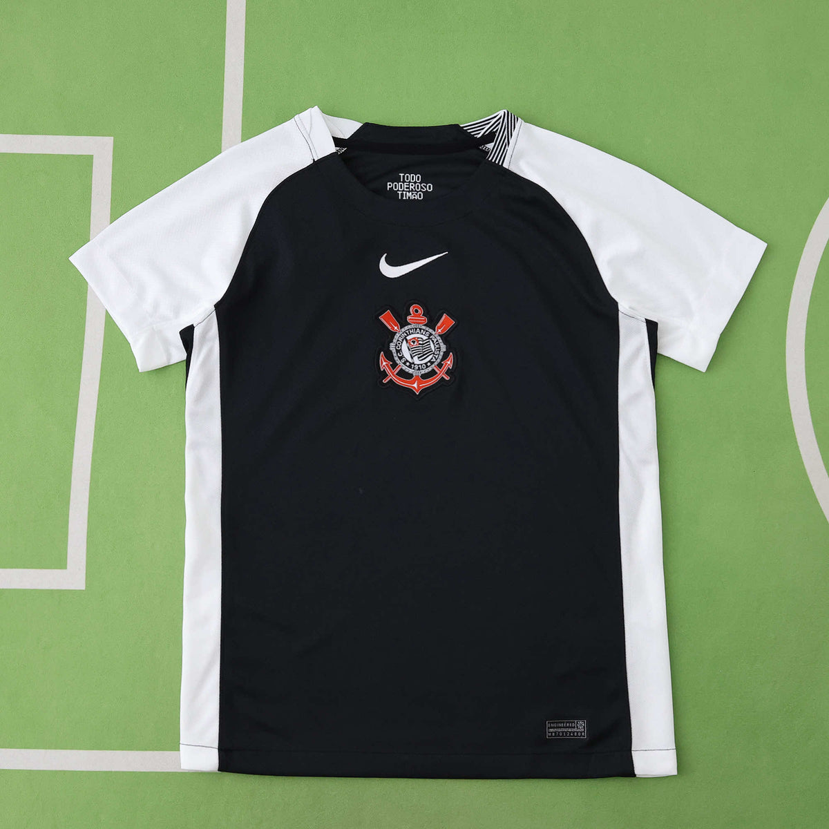 Camisa Corinthians 25/26 - Torcedor Preta e Branca Raglan