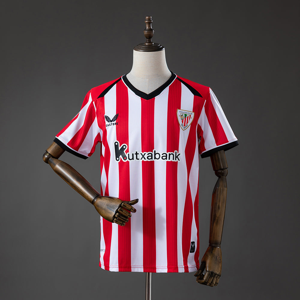 Camisa Athletic Bilbao 26/27 - Torcedor Vermelha e Branca Listrada