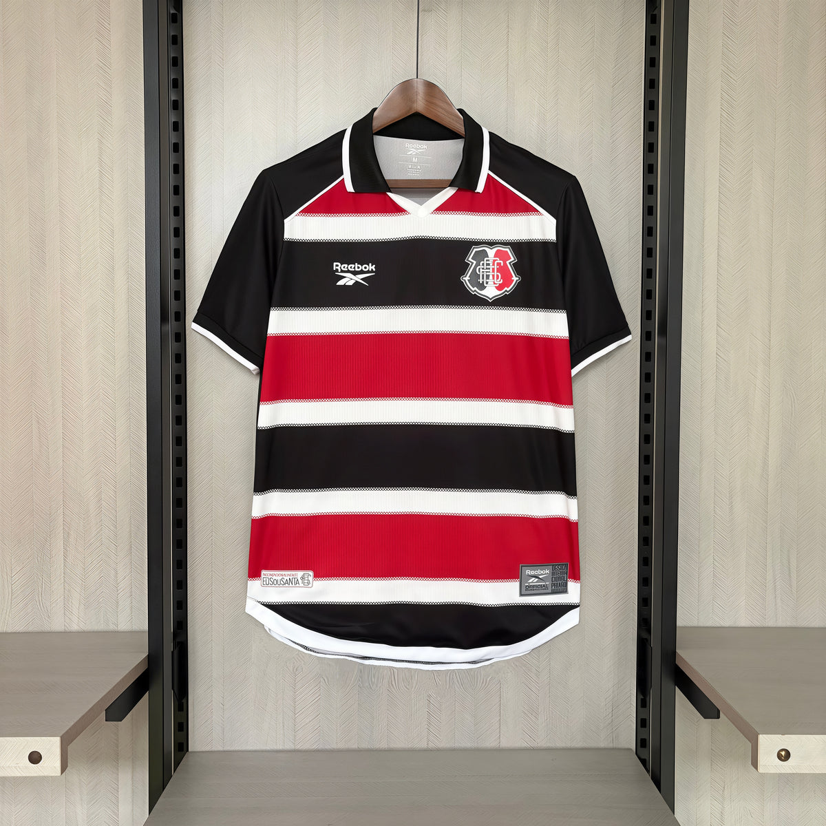 Camisa Santa Cruz 26/27 - Torcedor Preta Vermelha e Branca Listrada