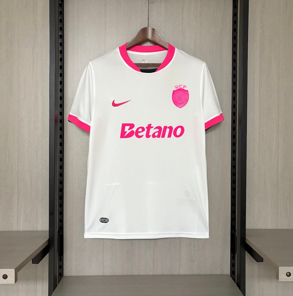 Camisa Sporting 25/26 - Torcedor Branca e Rosa