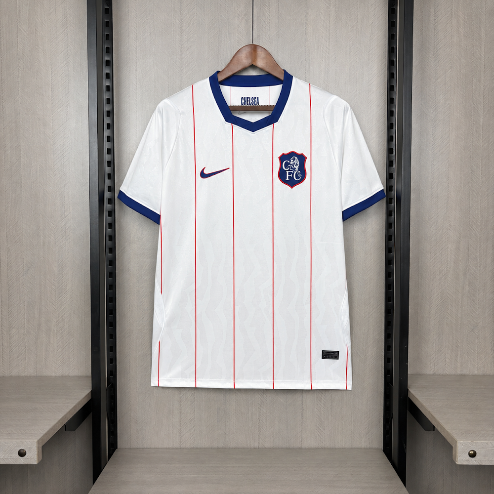 Camisa Chelsea 26/27 - Torcedor Branca e Azul Listrada