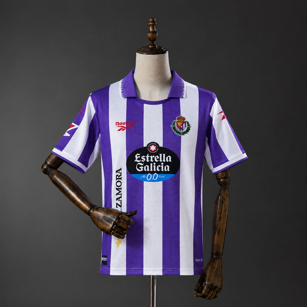 Camisa Real Valladolid 26/27 - Torcedor Branca e Roxa Listrada