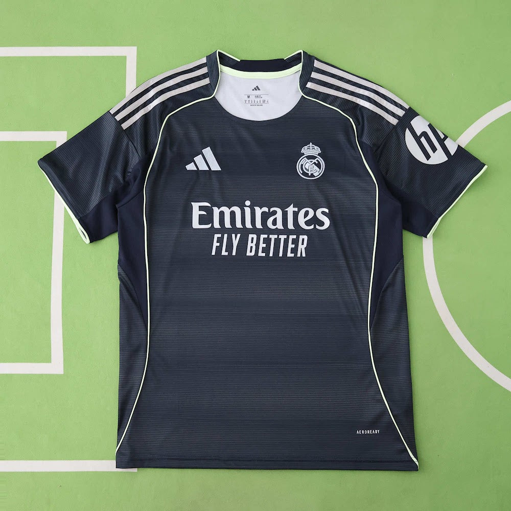 Camisa Real Madrid 25/26 - Torcedor Preta e Cinza