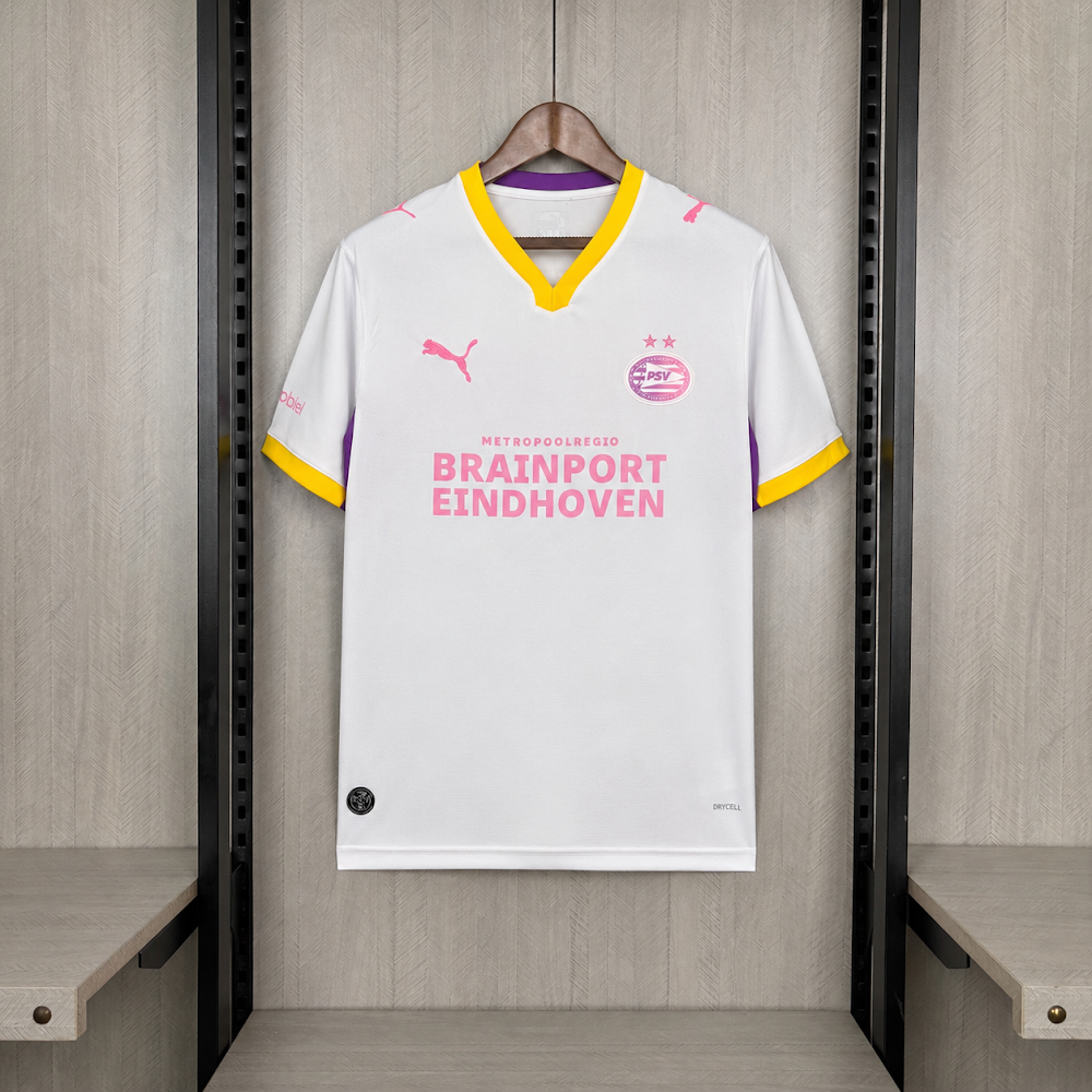 Camisa PSV 26/27 - Torcedor Branca Rosa e Amarela