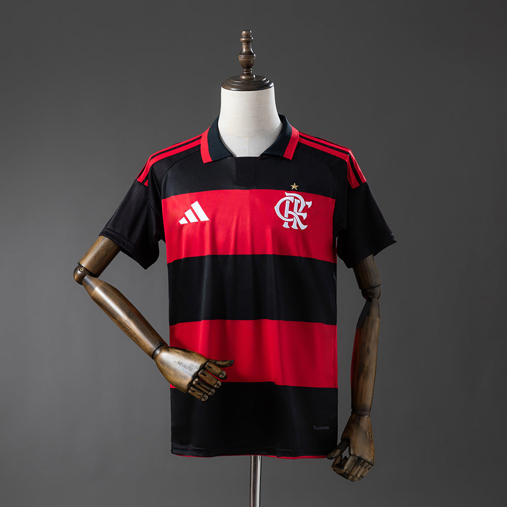 Camisa Flamengo 26/27 - Torcedor Preta e Vermelha Listrada