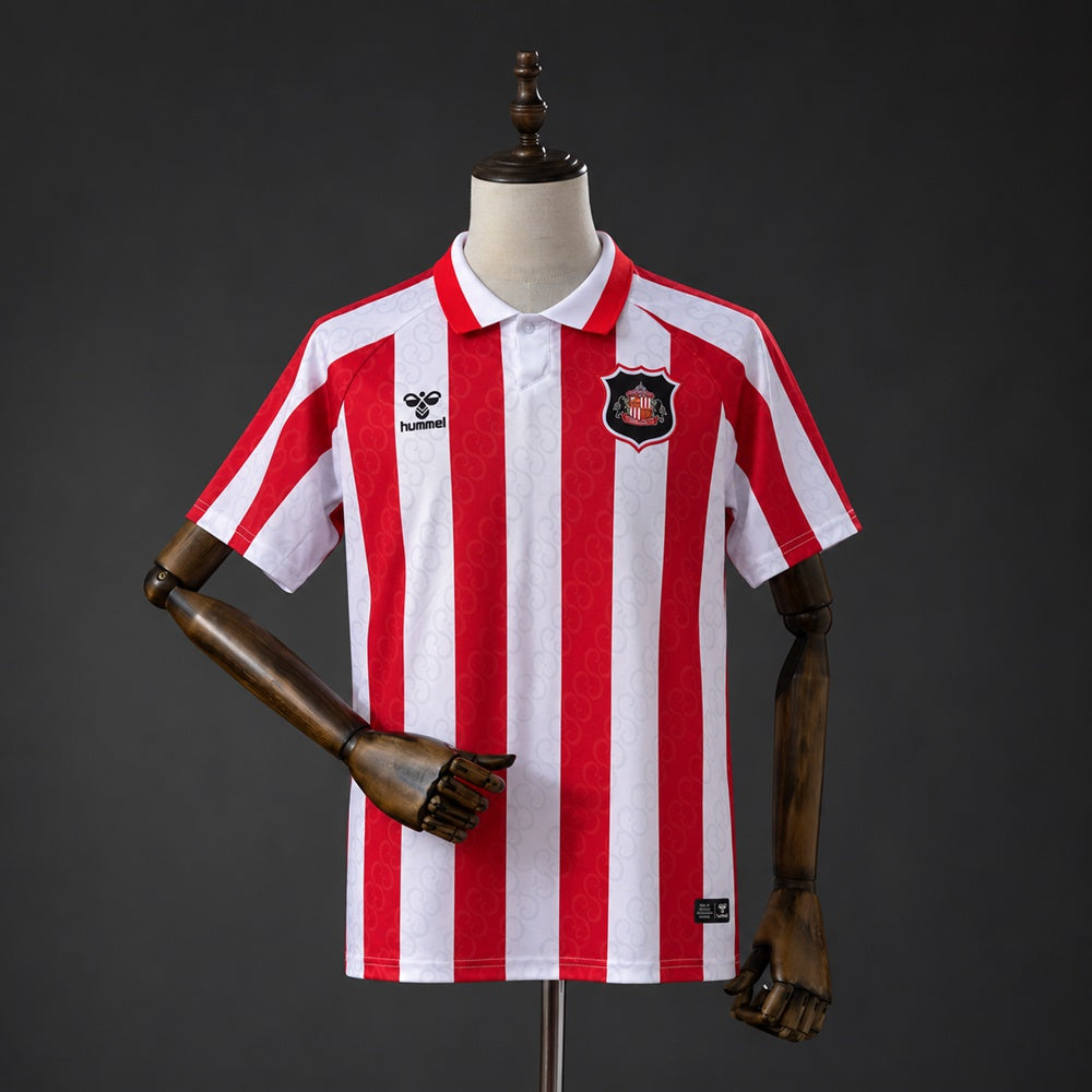 Camisa Sunderland 26/27 - Torcedor Vermelha e Branca Listrada