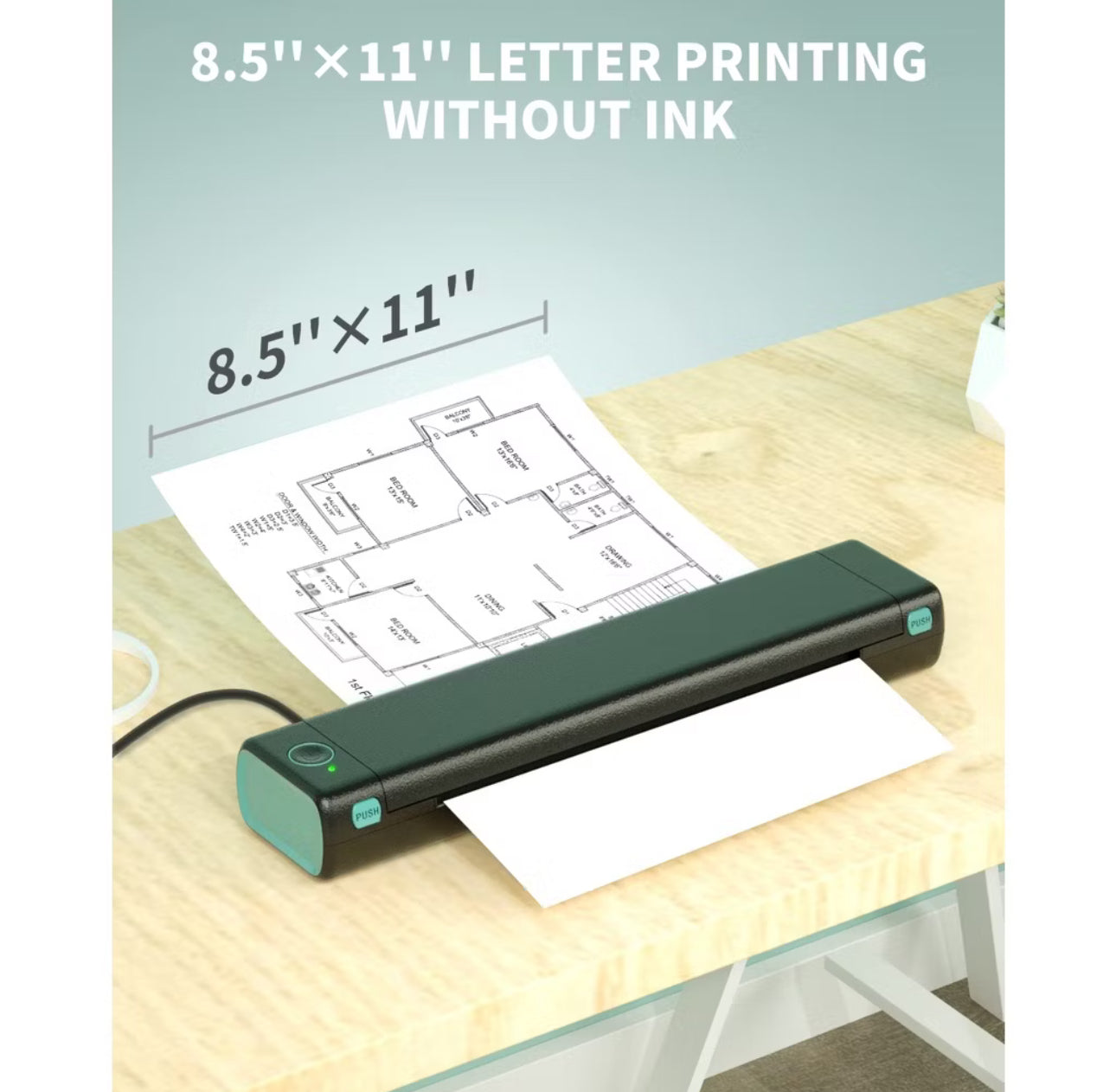 “Impressora portátil Phomemo MO8F A4: prática, térmica e sem necessidade de tinta! Perfeita para quem busca eficiência e rapidez, compatível com Android e iOS.
