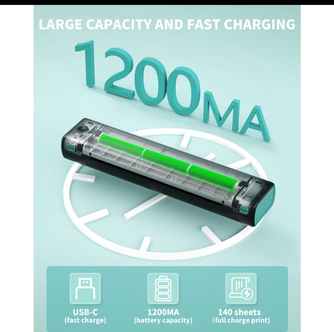 “Impressora portátil Phomemo MO8F A4: prática, térmica e sem necessidade de tinta! Perfeita para quem busca eficiência e rapidez, compatível com Android e iOS.