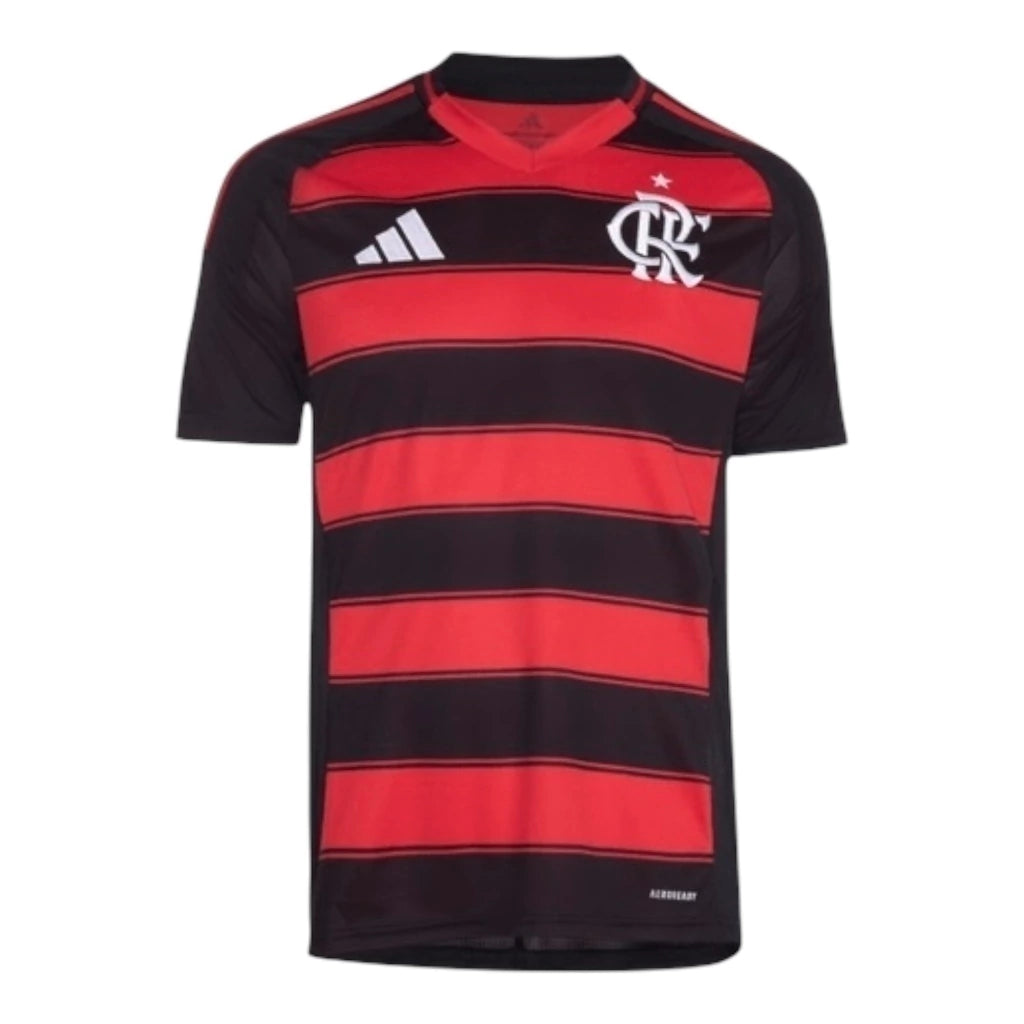 Camisa Flamengo I 25/26 - Torcedor Adidas Masculina - Preta e vermelha