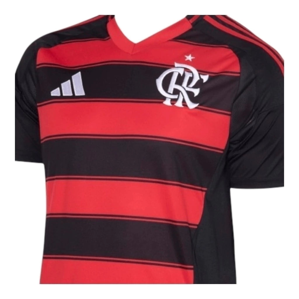 Camisa Flamengo I 25/26 - Torcedor Adidas Masculina - Preta e vermelha