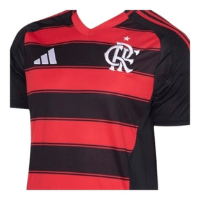 Camisa Flamengo I 25/26 - Torcedor Adidas Masculina - Preta e vermelha