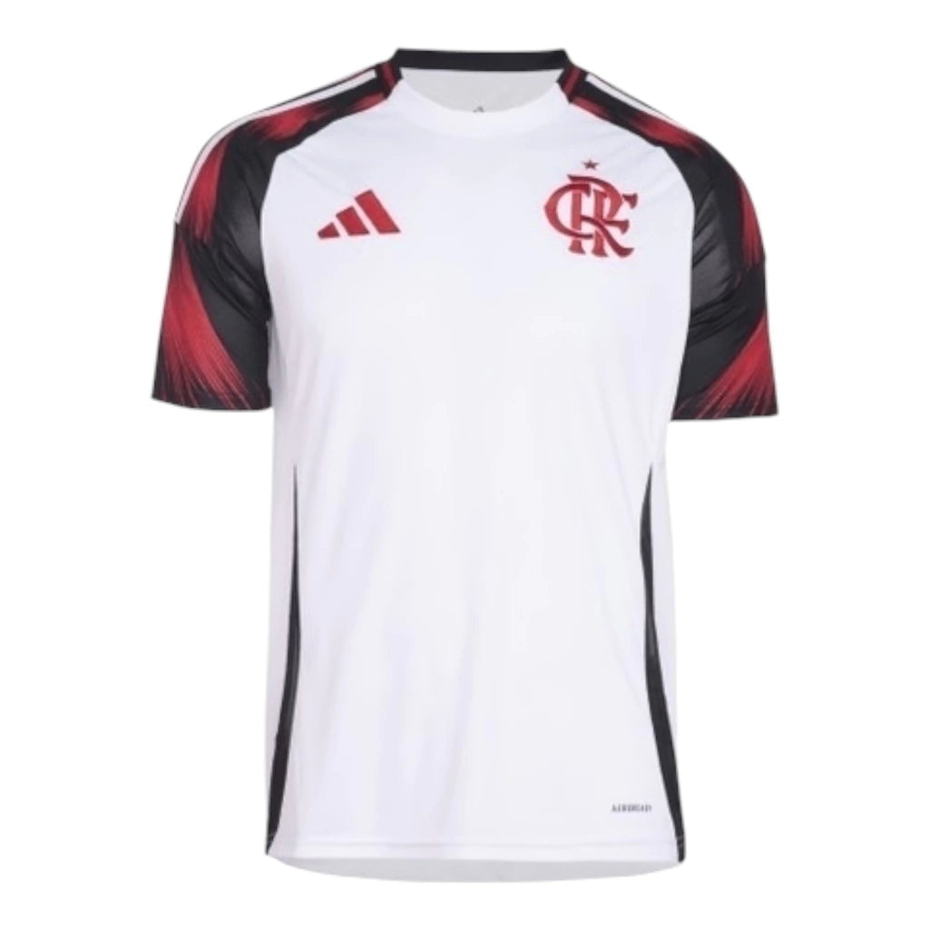 Camisa Flamengo II 25/26 - Torcedor Adidas Feminina - Branca com detalhes em vermelho e preto