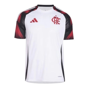 Camisa Flamengo II 25/26 - Torcedor Adidas Feminina - Branca com detalhes em vermelho e preto
