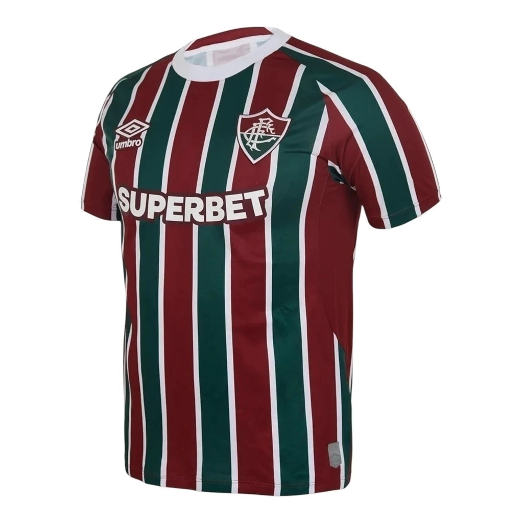 Camisa Fluminense I 25/26 - Torcedor Umbro Masculina - Vermelha e verde com detalhes em branco