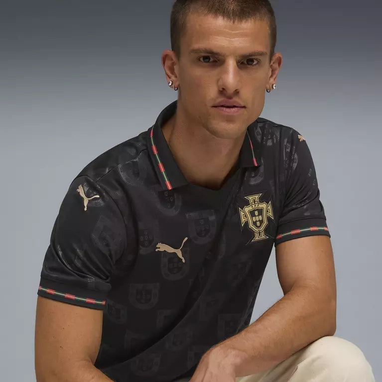 Camisa Portugal Especial Eusébio 25/26 - Torcedor Puma Masculina - Preta