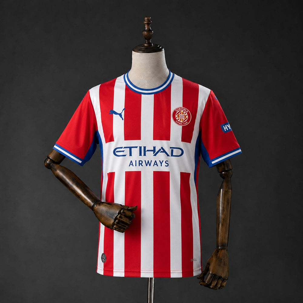 Camisa Girona 26/27 - Torcedor Vermelha e Branca Listrada