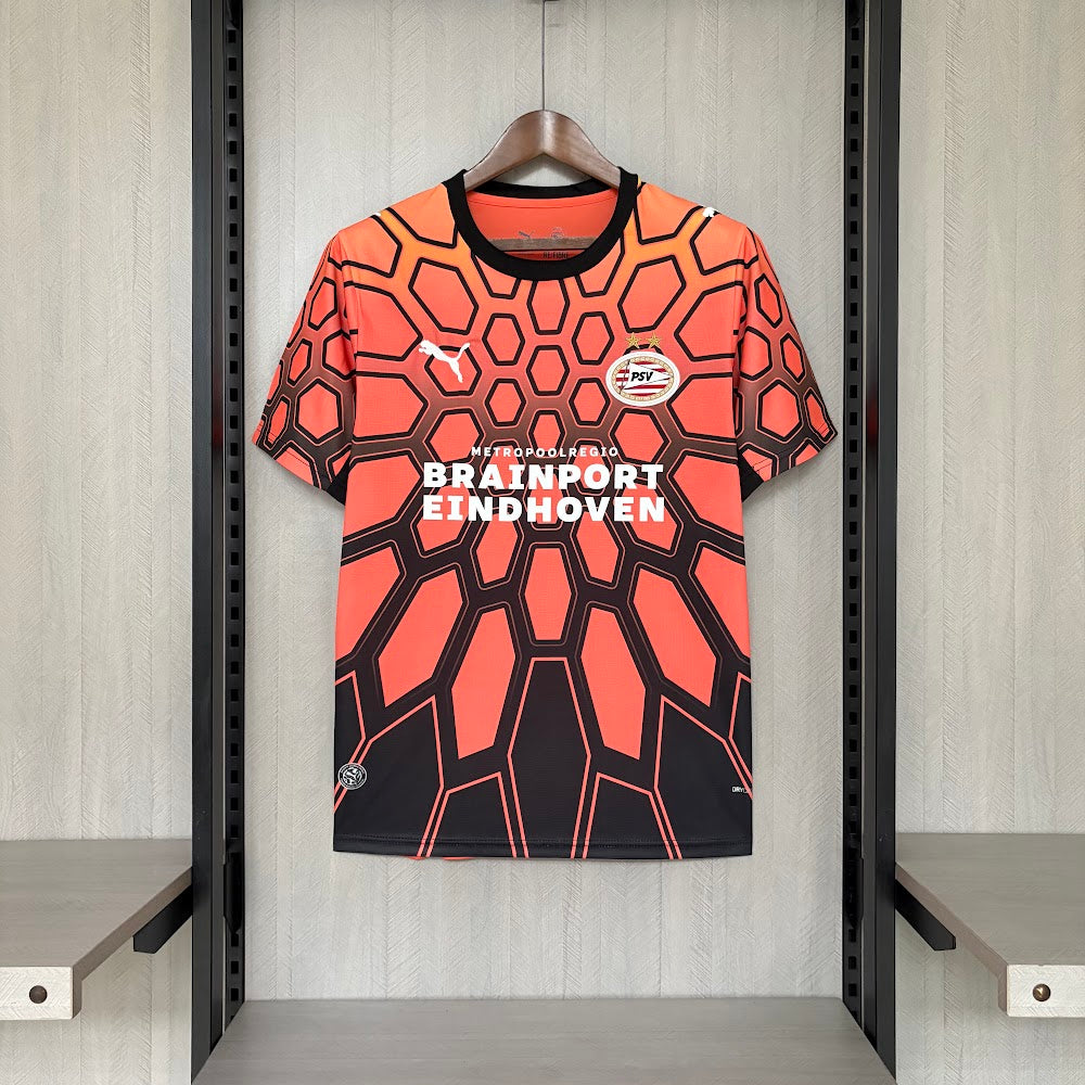 Camisa PSV 26/27 - Torcedor Preta e Laranja Estampada