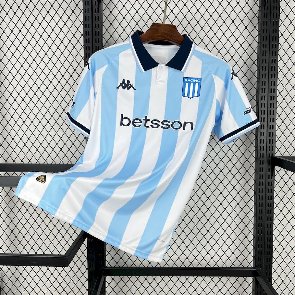 Camisa Racing 25/26 - Torcedor Azul Clara e Branca Listrada