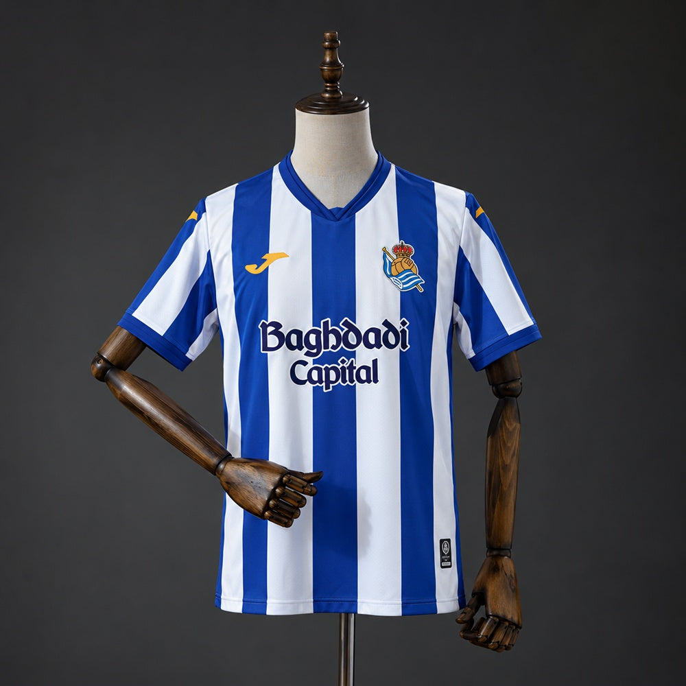 Camisa Real Sociedad 26/27 - Torcedor Azul e Branca Listrada