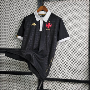 Camisa Vasco da Gama III 23/24 - Torcedor Kappa Masculina - Preta com detalhes em branco e dourado