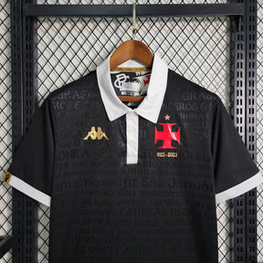 Camisa Vasco da Gama III 23/24 - Torcedor Kappa Masculina - Preta com detalhes em branco e dourado