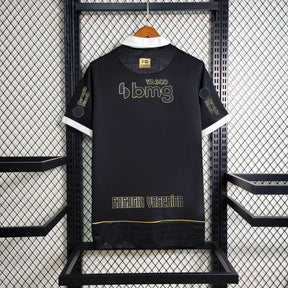 Camisa Vasco da Gama III 23/24 - Torcedor Kappa Masculina - Preta com detalhes em branco e dourado