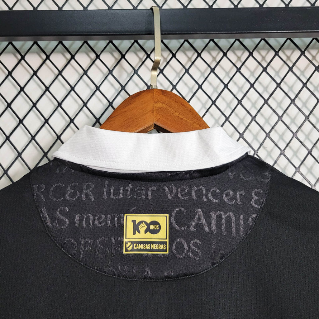 Camisa Vasco da Gama III 23/24 - Torcedor Kappa Masculina - Preta com detalhes em branco e dourado